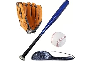 EASY BIG Ensemble de Batte de Base-Ball et de Softball avec Gant et balles - Batte en Aluminium de 63 cm pour Les matchs amicaux et l'entraînement au bâton