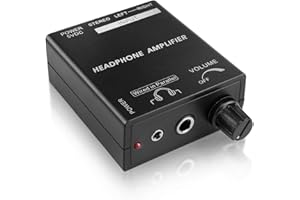 TNP PRODUCTS TNP Portable Headphones Amplifier Stereo Headphone Earphone Amp Volume Control Audio Booster with RCA Input 3.5mm 6.3mm Output Jack & Power Switch