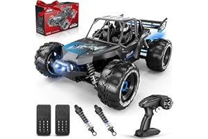 4DRC H3 Coche teledirigido 1:16 con luces RC Coche 30 km/h 4WD Offroad Hobby Grade Monster Crawler con 2 baterías 40 minutos de autonomía, para adultos y niños