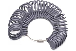 vissen Métal Mesure Baguier Taille Baguer Calibreur de 41 à 76 Doigt Jauge Anneaux Outil pour Bague Taille Europeen Baguier Mesureur