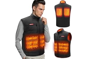 COZII Podgrzewana kamizelka dla mężczyzn i kobiet – elektryczna kamizelka grzewcza USB, 5 stref grzewczych, podgrzewana kurtka lekka z 3 stopniami ogrzewania, ogrzewany ogrzewacz ciała na zewnątrz, jazda na rowerze, wędkowanie (bateria nie jest dołączona)