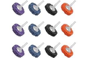 BEASAFY 12 Stück CSD Scheibe Akkuschrauber, 50mm Schleifscheiben, Schleifscheibe für Winkelschleifer, Reinigungsscheibe für Rost Entfernen (3 Schwarz 3 Blau 3 Lila 3 Orange)