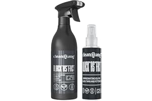 ‎CLEANGANG Cleangang BLACK*AS*FACT Set für schwarze Spülen & Armaturen – Reiniger 500 ml + Imprägnieröl 100 ml – Entfernt Kalk‑ & Wasserflecken, schützt schwarz mattierte Oberflächen – vegan & mikroplastikfrei