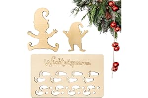 QUANMAITONG Wichtel Zubehör Weihnachten，Wichteltür Set für Saisonale Deko，Fußabdrücke Wichtelhaus Weihnachten Schablone，Wichteltür Zubehör Deko Wichtel Baustelle