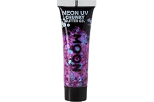Moon Glow Gel de brillo grueso para rostro y cuerpo UV neón 12ml Púrpura