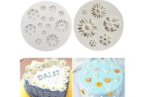 FLEYMU Stampi Torta di Margherita Piccola Strumenti Fai da Te Stampo Caramelle Silicone Fiori 3D Cake Decor Muffa Gioielli Mestiere DIY per Decorazione Torta Fondente Cioccolato Caramella Zucchero Gelatina