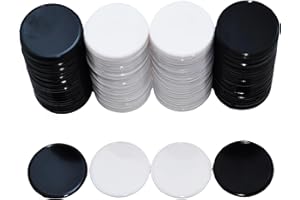 Smartdealspro - Set di 100 contatori in plastica opaca, 25 mm, con scatola portaoggetti (2 Colori: Bianco E Nero)