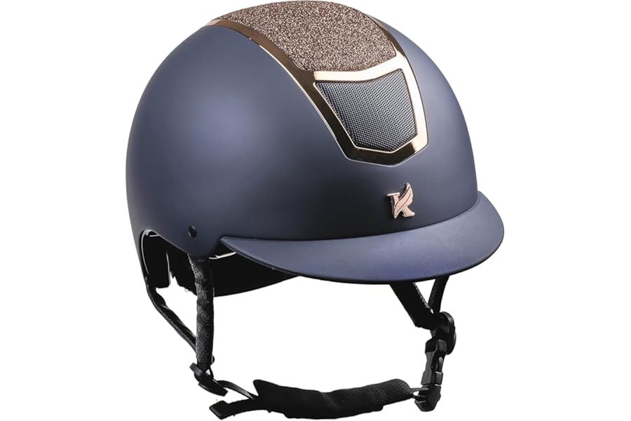 Shires Karben Valentina Riding Hat - Navy Rose Gold 53-55cm