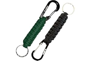KADACTIVE Paracord Keyrings with Carabiner Keyring Clip - 2 Pack keyrings for Backpack, Survival, Camping - Paracord Key Chain Key Holder - Key Lanyard for Men - car Keyring