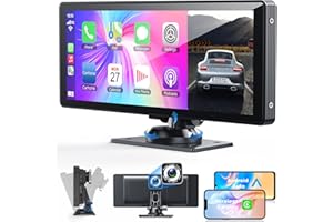 INEXACCESSORIES Android Auto-Autobildschirm, 10,26-Zoll-IPS-Touchscreen mit 4K-Dashcam und Rückfahrkamera, unterstützt Bluetooth/Siri/Google/GPS/Mirror-Link, 64G-TF-Karte enthalten