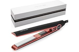 Corioliss C1 | Plancha del pelo Profesional | Placas de titanio | Alisado y Ondas | Temperatura ajustable 120º-235º | Calentamiento 20 seg | Con funda de Viaje |Black Copper