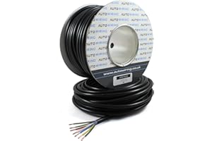 AUTOWIRING Automotive 7 Core Cable 12v 24v Trailer Caravan Wire (16.5 AMP Rated 1mm²) 5/10/30/50/100 Metre (10 Metre Coil)