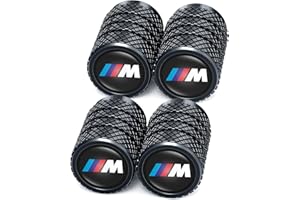 ANDYLV for BMW M Alloy Tyre Valve Caps, 4PCS Car Tyre Caps Compatible with BMW M M2 M4 M5 M6 M8 X1 X2 X3 X5 X6 M135i M240i Z4 328i X7, Leak-Proof Dust Caps for Car Tyres, Black