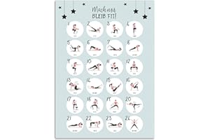 NASTAMI Postkarte Adventskalender Weihnachtskalender Postkarte A6 (Sport Frauen)