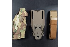 WLXW Fondina Tattica Airsoft Fondina Softair per Destrorsi per Glock 17/19 Compatibile con Fondina per Luci X300 QLS Adattatore per Montaggio Rapido Leg Shroud Drop