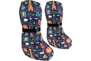 HECKBO Baby rain Booties Without Fleece rain Shoe Covers - Rainbow Pink - 2 Sizes - 6-24months - Overshoes Crawling Shoes Baby Girls Boys Unisex