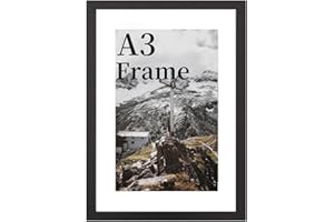 COMPOLICY A3 Picture Frame,frames black wooden,Clear Acrylic Glass 29.7x42cm photos Wall Mount,a3 picture frames black with snap frame, for Certificate poster,home and kitchen Photo Collage Display