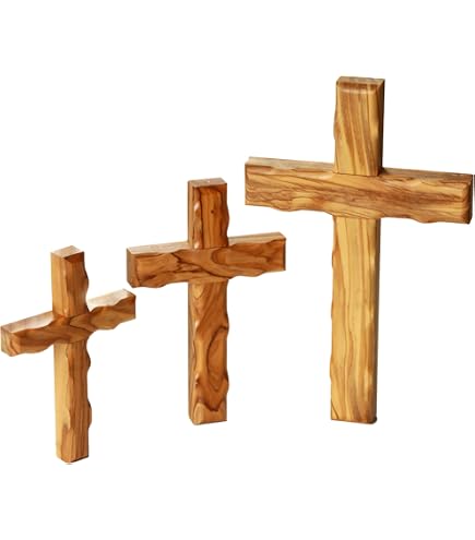 MaMeMi Olivenholzkreuz Mit Fisch – Halskette, Ca. 2x1,5 Cm