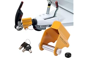 NiwNiw Antivol Verrou d'Attelage Haute Sécurité pour Remorque et Caravane - Cadenas Robustes en Acier Renforcé pour ALKO AKS1300/2004/3004 & AK130/160 - Protection Attelée et Non Attelée