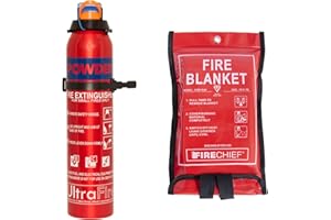 ULTRAFIRE FIRE SAFETY UltraFire Extinguisher & Blanket Fire Safety Kit – 600g Dry Powder Extinguisher & 1x1m Soft Shell Fire Blanket
