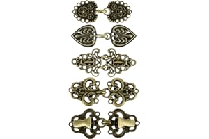 Jeffdad 4 Pcs Vintage Cardigan Sweater Clips, Sweater Clasps And Closures For Cardigans, Sweater Clips for Cardigans to Hold Sweater Together, Shirts Dress Brooch Clips for Women Girl