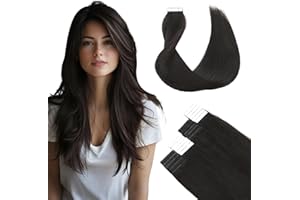 SURNEL Extensiones Adhesivas Pelo Natural Negro Natural 35cm 50g 20Piezas Tape in Extensiones Pelo Remy Cabello Humano（T#1B-35cm）