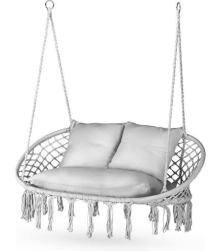 Panca Sospesa In Rattan COSTWAY - Per 2 Persone Con Cuscino - Per Giardino O Portico - Foto 7