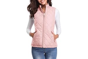 fuinloth Damen Weste, Herbst Leichte Steppweste Westen Ärmellos Jacke Kurz Vest Gilet