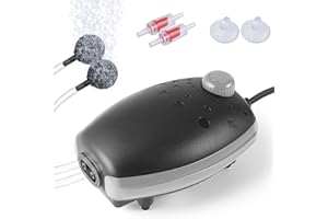 PYPABL 3W Pompe à Air pour Aquarium, 300L/H Bulleur Silencieux Réglable pour Aquarium, Pompe à oxygène puissante pour réservoir de Tortue de Poisson 1– 450L