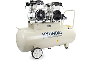 Hyundai 100 Litre Silenced Air Compressor 3000W Electric Oil-Free 4hp