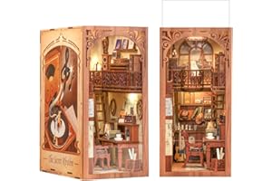 CUTEBEE Book Nook – miniaturowy domek dla lalek z oświetleniem LED, dekoracja na półkę, prezent dla rodziny i przyjaciół (Secret Rhythm)