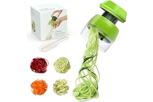 ALIOO Spiralizer - Handheld Spiralizer Vegetable Slicer, 4 in 1 Veggie Spiral Cutter, Zoodle Pasta Spaghetti Maker