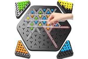 Dlishka Chain Triangle Game, Party board triggle games toys for 2-4 players, Birthday for 3+ year old boys and girls, Strategic board games for kids and adults.