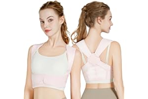 CCYOJinChen Correttore Posturale Spalle Schiena, Comodo e Regolabile, Cintura Dorale da Donna per Alleviare Il Dolore Al Collo, Spalle e Parte Superiore Della Schiena (Rosa, S/M)