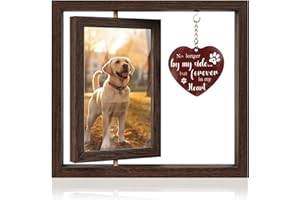 RAIN QUEEN Pet Memorial Photo Frame,Loss of Dog Bereavement Gift,Cat Dog Pet Wooden Memorial Picture Frame (4 * 6 inch Photo)