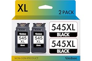 Redsee 545 XL Negro Cartuchos de Tinta Compatible Cartucho Tinta para Canon PG545XL Black PG-545XL 545 para Canon Pixma TS3150 TS3151 TS3350 TS3355 TS3450 MG2550S MG2950 MG4250 (545XL Negro, 2-Pack)