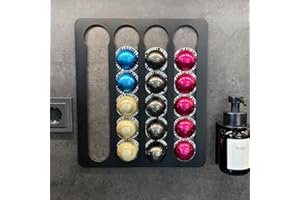 molemo Support de capsules pour Nespresso Vertuo - Support autocollant - Support mural sans perçage - Organiseur de camping (noir)