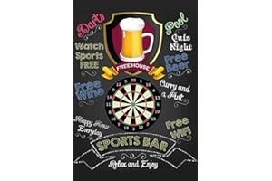 Schatzmix Sport: Darts Pub Plaque Murale en métal Noir 20 x 30 cm