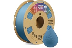 OVERTURE PLA Filament 1.75mm, 1kg Bobine (2.2lbs) 3D Drucker PLA Filament, Précision Dimensionnelle +/- 0.02mm (Bleu Gris)