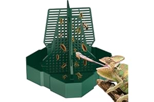 Pawfly Comedero para Camaleones - Comedero Escalable para Reptiles, Caja de Alimentación Grande de Plástico para Dragones Barbudos, Comedero de Insectos para Lagartos, Geckos y Ranas