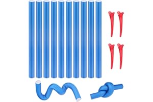 ERBO 10 Stück Papilotten Mit 4 Clips, 16mm Lockenwickler über Nacht, Locken Ohne Hitze Schaumstoff, für Damen Mädchen Lange und Kurze Haare, Lockenwickler für Große und kleine Locken (Ø16 x 240mm)