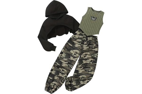 Yeahdor barn flickor hip hop kläder jazz danskostymer urbanes streetwear danskostym set dans tävling kostymer