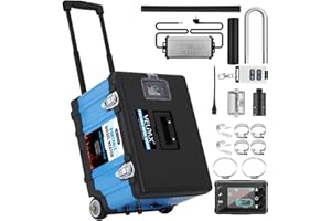 VELPAX Calefacción de Aire Diesel de 8 kW, Calentador de Estacionamiento Diésel 230V, Calentador diésel Fijo con Mango y Ruedas,Control Remoto y Pantalla de,Visualización para Vehículos y Garajes