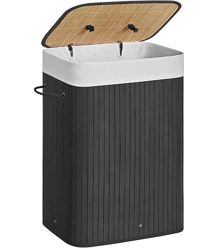 Songmics Wasmand Set Van 2, 110 L Wasmand Opvouwbaar Met Korte En Lange Handgrepen Gemakkelijk Te Dragen En Schoon Te Maken Vrijstaand Voor Slaapkamer Badkamer Duifgrijs Lcb210g02 1073597399