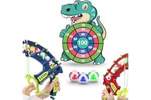 OBEST Tiro al Bersaglio Bambini Gioco,Arco e Frecce per Bambini Velcro di Dinosauro Giochi di Tiro con 24 Palline Adesive, Bambini 3 4 5 6 7 8 Anni Gioco Interno Esterno Regalo Natale Ragazzo Bimbo