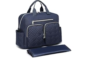 Kono Baby Changing Bag, Multifunction Nappy Bags with Portable Changing Mat, Hospital Maternity Tote, Diaper Messenger with Stroller Straps and Insulated Pockets, for Mum and Dad