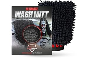 BASS MOTOR BassMotor Guante Lavado Coche de Microfibra, Limpieza Suave y Segura sin Arañazos, Manopla Microfibra para Limpieza Coche y Moto, Reutilizable - Wash Mitt