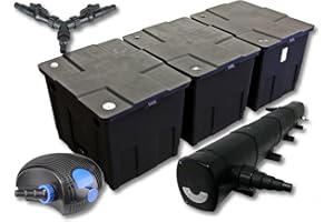 SunSun Kit de filtration de bassin pour 90000l avec 72W Stérilisateur et 100W éco Pompe