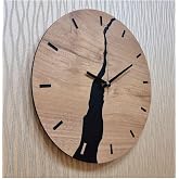 M&H Quality(531) Ahşap Ceviz Mobilya Renk Desenli Hediyelik Sessiz Duvar Saati Kahverengi 42 x 42