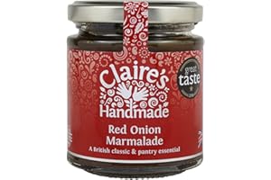 Claire's Handmade - Red Onion Marmalade (200g) - Great Taste Award Winning Caramelised Red Onion, Modern British Classic Pantry Essential, Suitable for Vegetarian, Vegan & Gluten Free Diets, GMO Free
